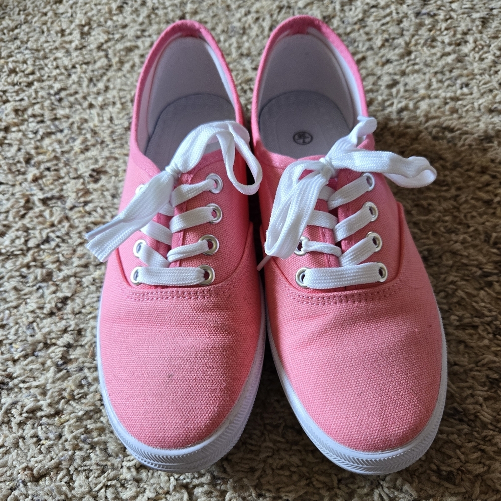 Pink canvas shoes
